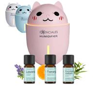 Umidificatore Baby Muco e Tosse EssenCAT - Include oli essenziali 10 ml di Eucalipto, Lavanda e Arancia ideali per lenire la tosse e combattere il moccio