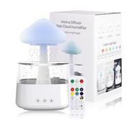 Umidificatore Cloud Rain da 450 ml,Umidificatore a Nuvola di Pioggia 7 Colori di Luci Sonore e 3 Modalità Luce Notte Aromaterapia Olio Essenziale Diffusore per Casa,Ufficio Camera dei Bambini(Bianco)