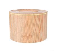 Umidificatore con capacità di 160 ml, effetto fiamma colorata e diffusore di oli essenziali per il relax (venature del legno)