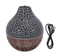 Umidificatore con diffusore d'aria, USB Hallow Silenzioso Diffusore di oli essenziali Umidificatore a nebbia fredda con luce notturna per ufficio Home SPA (Grano di legno scuro della crepa nera)