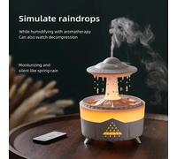 Umidificatore con luce notturna a nuvola di pioggia con suono di gocce d'acqua di pioggia e aromaterapia con diffusore di oli essenziali a luce LED a 7 colori White