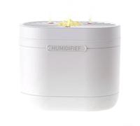 Umidificatore da 1200 ml con triplo ugello spray, per nebbia fredda USB ultra silenziosa, per camera da letto e ufficio, luce LED colorata, spegnimento automatico, bianco (bianco)