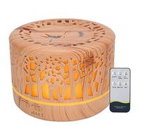 Umidificatore da 700 Ml, Umidificatore a Grani di Legno Diffusori per Oli Essenziali con Telecomando Diffusore di Aromi per Ufficio/camera da Letto/yoga/spa Diffusore Aromaterapia Legno Chiaro(eu)
