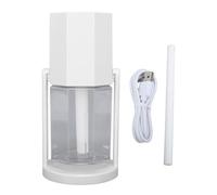 Umidificatore da scrivania USB, umidificatore portatile piccolo con testa oscillante e luce ambientale colorata, mini umidificatore alimentato tramite USB per auto, casa, camera da (Bianca)
