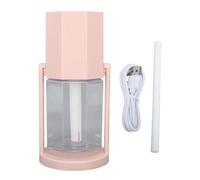 Umidificatore da scrivania USB, umidificatore portatile piccolo con testa oscillante e luce ambientale colorata, mini umidificatore alimentato tramite USB per auto, casa, camera da (Rosa)