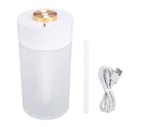 Umidificatore da Tavolo USB 350ml con Diffusore Nebbia Continua e Intermittente - Silenzioso, Anti Dry Burning, Batteria Integrata e Luce Notturna per Casa e Ufficio (Bianca)