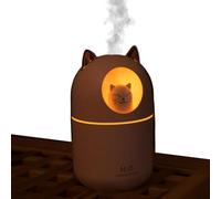 umidificatore, diffusore di olio a forma di gatto da 300 ml, con USB, silenzioso, per scrivania, luce notturna per la stanza dei bambini, ufficio, auto, piante e uso da viaggio, 13,8 x 8,6 x
