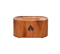 Umidificatore e diffusore a effetto fiamma, con serbatoio da 160 ml, spegnimento automatico, diffusore di oli essenziali, per ambienti silenziosi e aromaterapia (venature del legno)