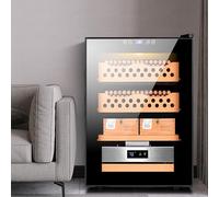 Umidificatore elettrico per sigari 50L, con sistema di controllo silenzioso di riscaldamento e raffreddamento, schermo digitale a LED,stoccaggio 200-300 conteggi,Black