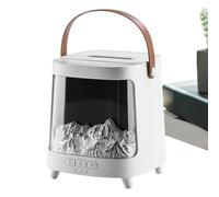Umidificatore Fuoco - 5,87 X 5,2 X 5,2 Pollici Umidificatore Diffusore Camino Con Luce A 7 Colori, 200 Ml Telecomando Di Colore Regolabile Intelligente Ultra Silenzioso Con Timer Macchina