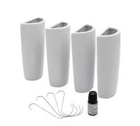 Umidificatore in ceramica semicircolare per radiatori, set da 4 pezzi, 19 x 9 cm, evaporatore per acqua da appendere ai radiatori, umidificatore universale per ambienti con evaporatore senza fili