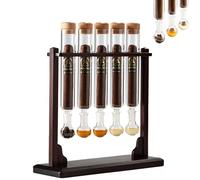 Umidificatore iniettore aroma di sigaro, base in legno per aromaterapia fai da te fatto a mano con igrometro e tappi ermetici, kit tubo di vetro infusore per addolcire (1pc,Numero di tubi:5)