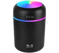 Umidificatore LtYioe Mini Umidificatore Ambiente, Ultrasuoni Umidificatore da Scrivania per Piante Auto Ufficio Camera da Letto, Spegnimento Automatico, 2 Modalità, Super Silenzioso(Nero)