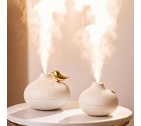 Umidificatore mini Lark. Umidificatore d'aria portatile con USB per camera da letto, scrivania, piante e nursery. Lampada a forma di luna, ultrasonico, silenzioso e con spegnimento automatico da 330ml