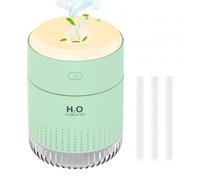 Umidificatore Mini USB umidificatore 2 modalità di Nebbia Super Silenzioso con luce notturna a LED, per ufficio, cameretta del bambino (Grün)
