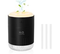 Umidificatore Mini USB umidificatore 2 modalità di Nebbia Super Silenzioso con luce notturna a LED, per ufficio, cameretta del bambino (Schwarz)