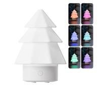 Umidificatore per albero di Natale con diffusore di oli essenziali, piccolo e carino umidificatore a nebbia fredda con 7 luci che cambiano colore, diffusore di profumo silenzioso per piante, luce