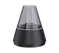 Umidificatore per aromaterapia per camera da letto con funzionamento silenzioso, simulazione realistica della fiamma e illuminazione LED regolabile per controllo personalizzato dell'atmosfera (nero)