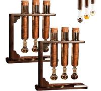 Umidificatore per iniettore di aroma di sigaro, display con base in legno per aromaterapia fai-da-te fatto a mano con igrometro e tappi ermetici, kit tubo di vetro per infusore di sigari (A-2pcs)