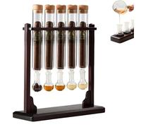 Umidificatore per iniettore di aroma di sigaro, display con base in legno per aromaterapia fai-da-te fatto a mano con igrometro e tappi ermetici, kit tubo di vetro per infusore di sigari (B-1pcs)