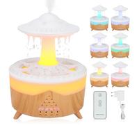 Umidificatore Per Nuvole Di Pioggia,Diffusore Di Oli Essenziali Con Telecomando,Led 7 Colori, Timer 2H 4H 8H, Arresto Automatico Senza Acqua,Diffusore Di Aromi Per Casa,Ufficio E Camera