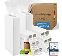 Umidificatore per riscaldamento in ceramica, con ganci e olio profumato, set risparmio da 8 pezzi, 400 ml, evaporatore per radiatori con fragranza, evaporatore e umidificatore, contenitore per acqua