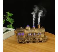 Umidificatore per treno, diffusore di nebbia fredda da 300 ml con due uscite di nebbia, timer 2/8 ore, umidificatore silenzioso per camera da letto, ufficio, design carino a forma di treno, idratante