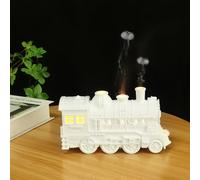 Umidificatore per treno, diffusore di nebbia fredda da 300 ml con due uscite di nebbia, timer 2/8 ore, umidificatore silenzioso per camera da letto, ufficio, design carino a forma di treno, idratante