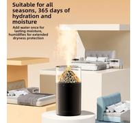 Umidificatore per vulcano 300ml con Luce LED: Diffusore Oli Essenziali Silenzioso per Aromaterapia per casa(black)