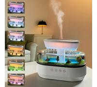 Umidificatore Rain Humidifier Diffusore di olio essenziale, 250 ml, con 7 colori, luce notturna a LED, diffusore di olio profumato, umidificatore con lampada a fungo, gocce d'acqua, diffusore di oli