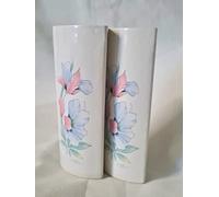 Umidificatore Riscaldamento - Set 2 Radiatori Umidificatori per Termosifoni in Bianco - Riscaldamento evaporatore d'Acqua in Ceramica con Decorazione Floreale MADE IN ITALY