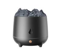 Umidificatore Umidificatore Fiamma Blu Fuoco Ambiente Aroma Diffusore Oli Essenziali Profumo for Domestico Odore Nebbia Spayer USB 400ml Per uso domestico(Nero)