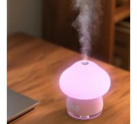 Umidificatore USB a forma di fungo, umidificatore a luce notturna con 2 modalità e porta di ricarica di tipo C, per stanza, asilo nido, piante, ufficio (rosa)