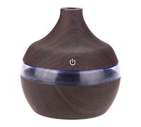 Umidificatore USB a Grana Legno 300ml con Luce LED Multicolore, Diffusore di Nebbia Ultrasonico per Casa Ufficio Auto, Design Ultra Silenzioso con Spegnimento Automatico, Forma Com