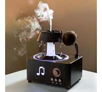Umidificatore vintage 4 in 1 per giradischi, diffusore di nebbia fredda con suoni di sonno bianchi, luce notturna a 7 colori, spray rotante e telecomando