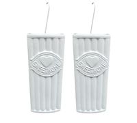 Umidificatori Ambiente Calorifero Termosifoni Radiatori Evaporatore d’Acqua in Ceramica Avorio per Umidificare l’Aria della Stanza in Ceramica Umidificatore Caloriferi n 2 pezzi Vintage (Bianco)