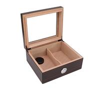 Umidificatori Per Sigari Humidor in Legno Scatola Per Sigari da Tavolo con Coperchio Trasparente con Igrometro Incorporato, Umidificatore Per Conservare E Invecchiare Sigari.