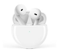 UMIDIGI Cuffie Bluetooth 5,3, senza fili, driver da 13 mm + audio surround in tempo reale, batteria 15H, connessione one-touch, 2,8 g, luce bianca