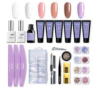 Umikk Gel Unghie Ricostruzione Kit 6 Colorati 15ml con Base Coat Top Coat Slip Solution Nails Form Nails Strumenti e Decorazioni per Unghie Kit Completo