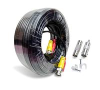 UmiMirari 100ft All-in-One Video Power Cables, Extension Surveillance Camera Wire for CCTV Camera DVR Security System（Black）