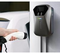 UmiMirari 7 kW EV Charger | EV Charger | Tipo 2 | Tethered | 7 kW | Fast Charging | Single Phase | Wall Mount | EV Home Charger | Grey 40 x 29 x 19 cm