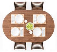 UMINEUX Tovaglia ovale in vinile con bordo elastico e retro in flanella, impermeabile e lavabile, adatta a tavoli fino a 106 x 172 cm (legno)