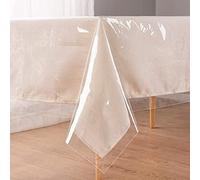 UMINEUX Tovaglia protettiva in plastica trasparente, resistente, 100% impermeabile, a prova di olio, lavabile, per interni ed esterni, tavolo da pranzo (137 x 260 cm, rettangolare)