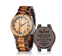 UMIPHIMAT Orologi in legno con incisione personalizzata, per anniversario, compleanno, per uomo, marito, fidanzato, papà, lui, figlio, 520-marito/Fidanzato, casual