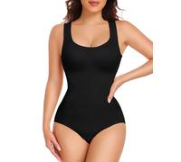 UMIPUBO Body Contenitivo Modellante Donna Intimo Guaina Pancia Shapewear Bodysuit Snellente Shaper Dimagrante Seamless U Collare Spalla Larga con Reggiseno Fajas (Nero, S)