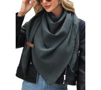 UMIPUBO Sciarpa Donna Triangolo Scialle Pashmina Scaldacollo Caldo Sciarpone Sciarpa Moda Leggera Lungo Tinta Unita Sciarpa Stola Elegante Donna Cerimonia Primavera e Autunno 190x80cm, Grigio Scuro