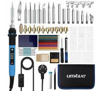 Umitive 92Pz Kit Pirografia Legno, 60W, Temperatura Regolabile, Con 33 Incision