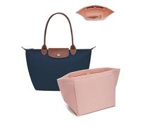 Umiup Inserto organizer per borsa Longchamp Le Pliage S, inserto in feltro per borsa organizer grande con portabicchieri, organizer per borse con cerniera, 8 scomparti (rosa, S/21 x 17 x 13 cm)