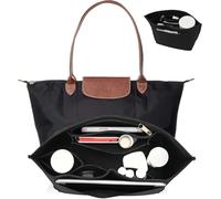 UMIUP Organizzatore per Borse, Multi-Tasca in Feltro, Pieghevole per Tote e Portafogli, Inserto per Longchamp (Nero, Medio)