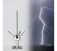 Umiup Parafulmine, Kit di Protezione Contro i fulmini Dispositivo di Protezione Contro i fulmini in Ottone Staccabile con Punta Tripolare 37CM Lampada da Tetto Parafulmine per Uso Domestico